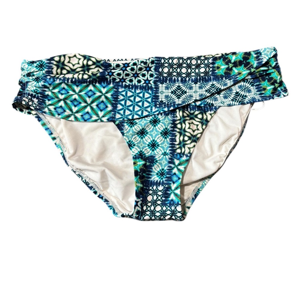 Bleu Rod Beattie Swim Women Navy Multi Geometric Tile‎ Bikini Bottom Size 10 NWT - Picture 5 of 13